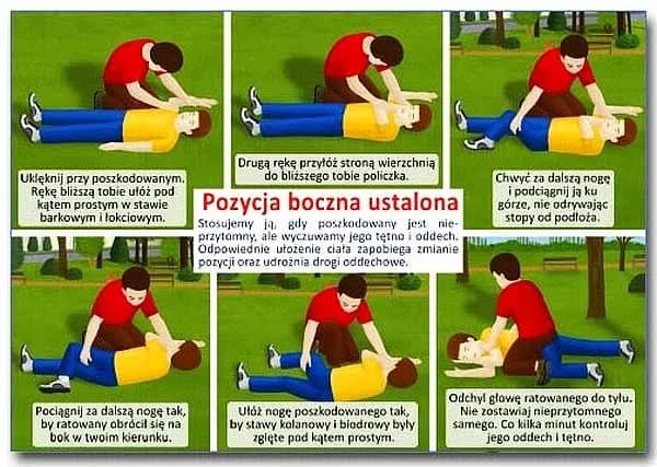 Jak wygląda pozycja bezpieczna, aby uratować życie poszkodowanego