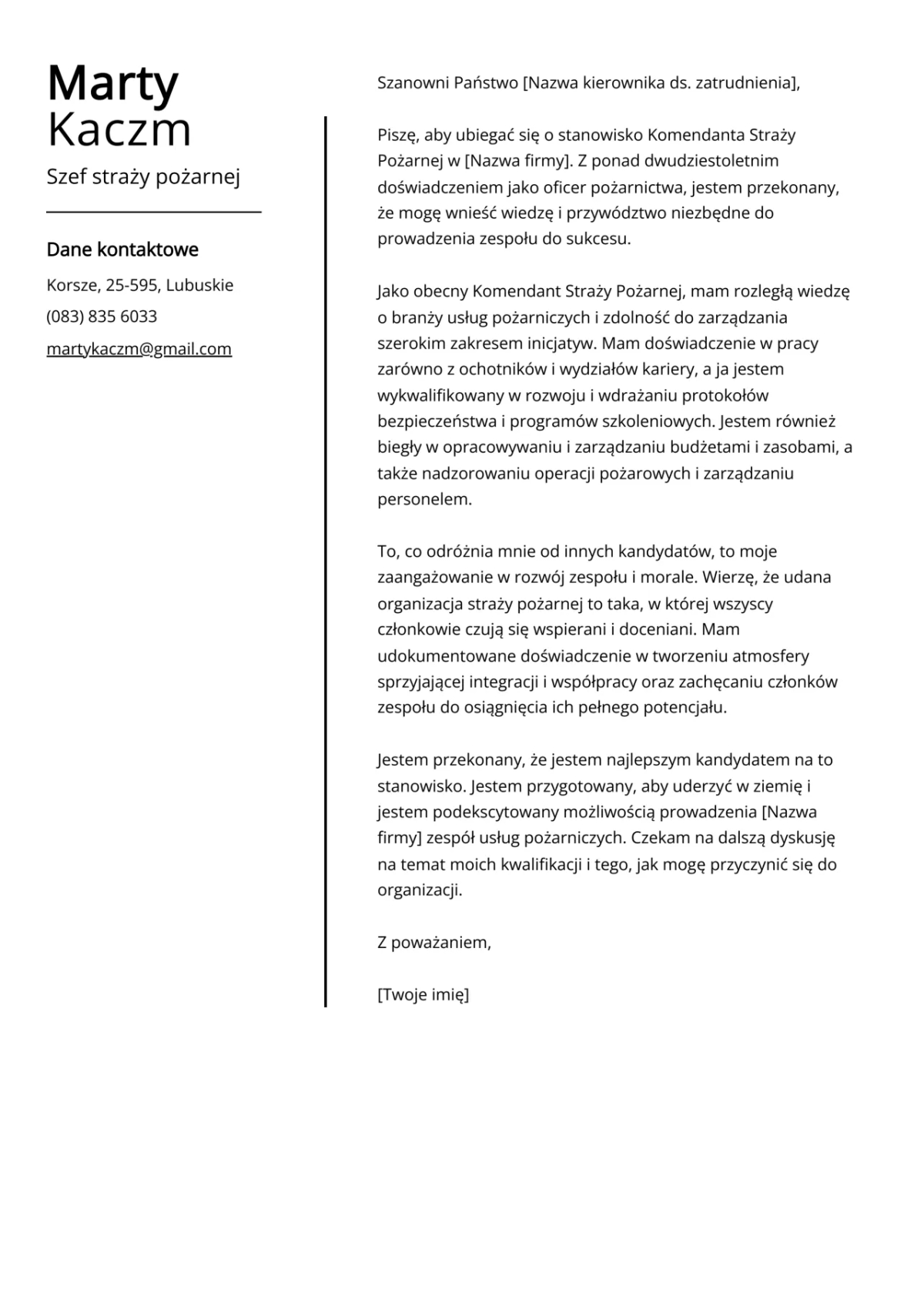 Jak napisać list motywacyjny do straży pożarnej, aby zaimponować komisji